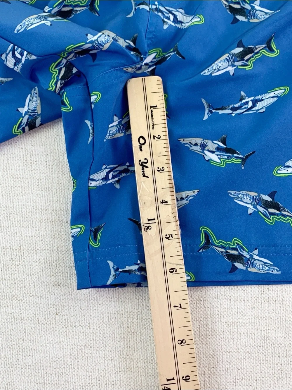Old Navy New Boy's shark swim trunks in blue size XL